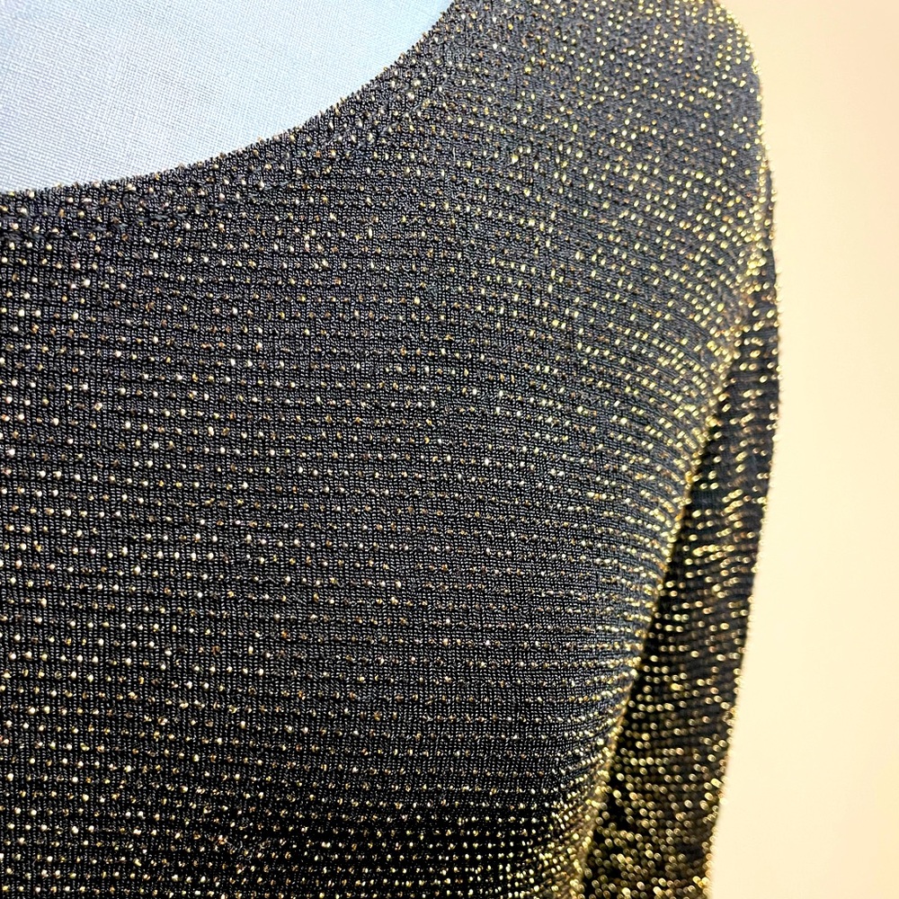 Black and gold mini dress